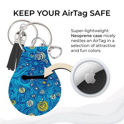 Jolitee Neoprene AirTag Compatible Case Keychain – Van Gogh by Jolitee