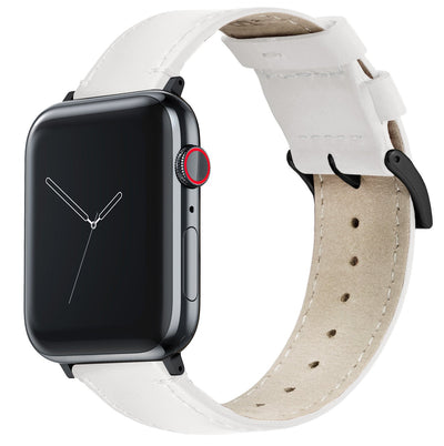 Apple Watch | White Leather & Stitching - Barton Watch Bands