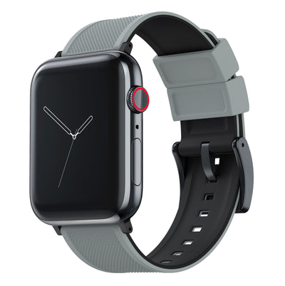 Apple Watch | Elite Silicone | Cool Grey Top / Black Bottom - Barton Watch Bands
