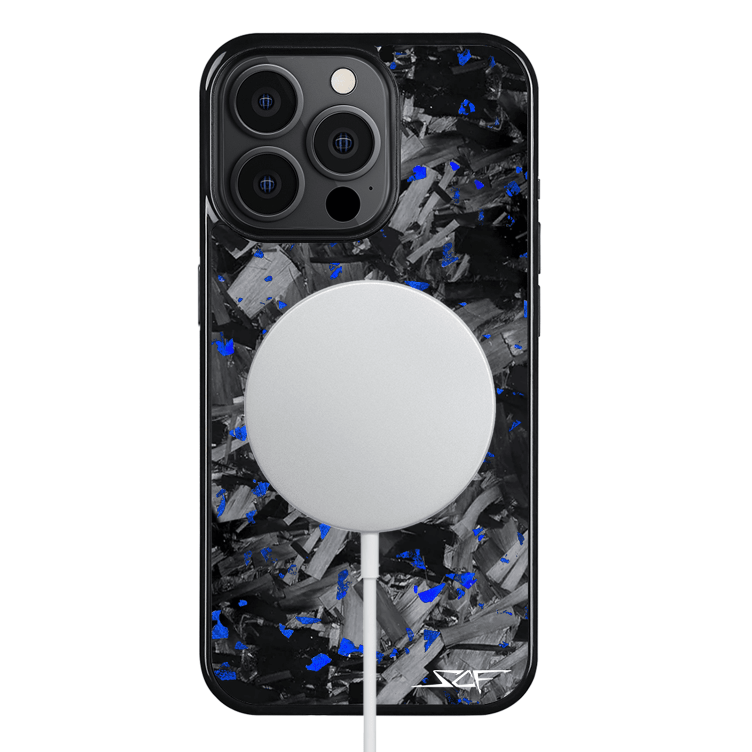 iPhone | Blue Flake Real Forged Chunk Carbon Fiber Phone Case | CLASSIC Series