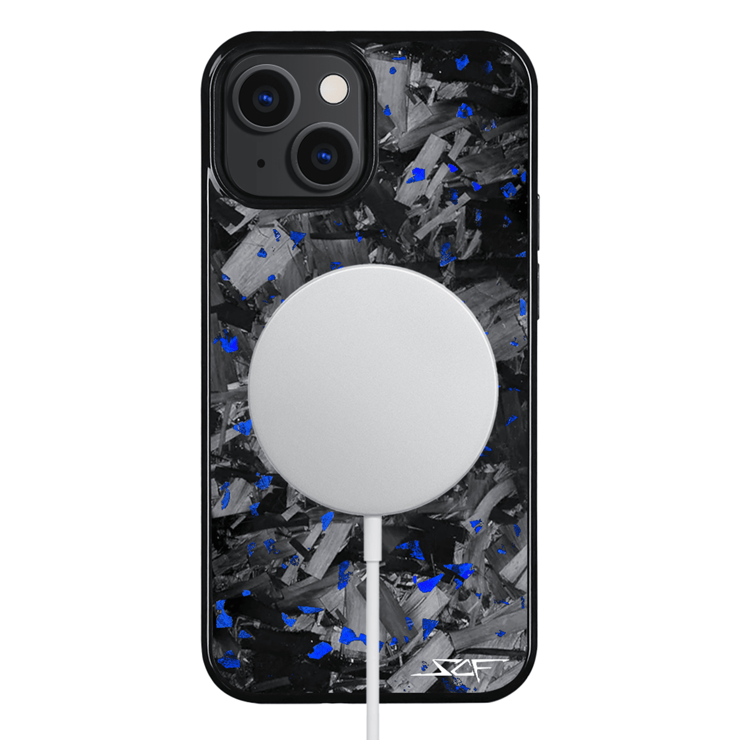 iPhone | Blue Flake Real Forged Chunk Carbon Fiber Phone Case | CLASSIC Series