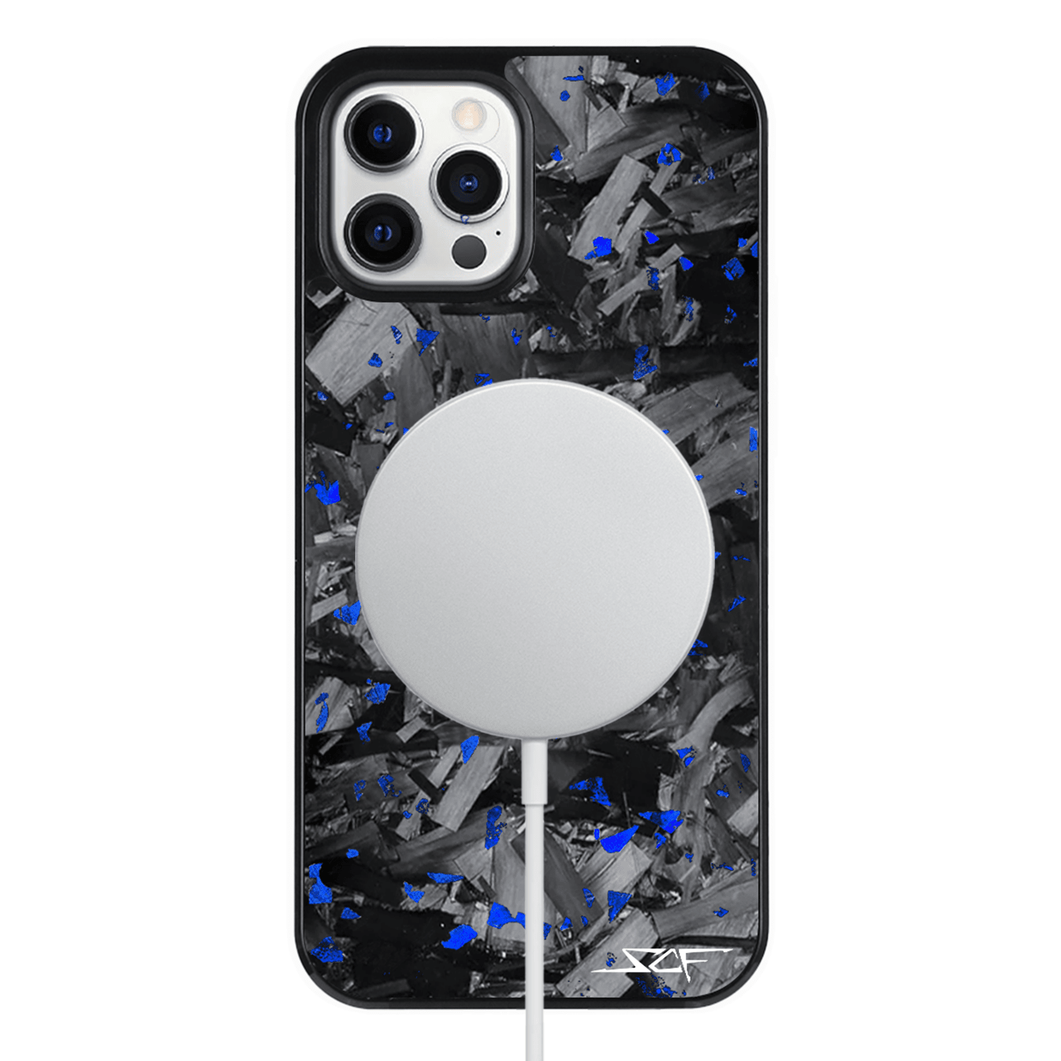 iPhone | Blue Flake Real Forged Chunk Carbon Fiber Phone Case | CLASSIC Series