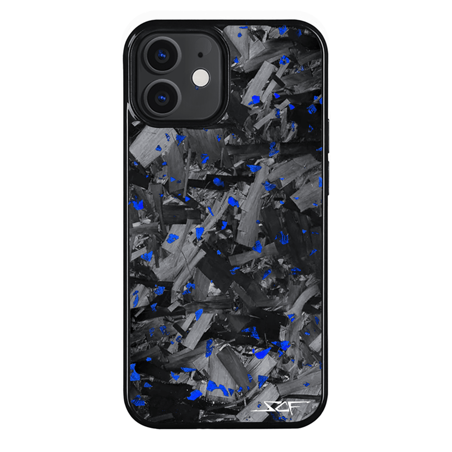 iPhone | Blue Flake Real Forged Chunk Carbon Fiber Phone Case | CLASSIC Series