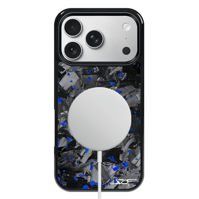 iPhone | Blue Flake Real Forged Chunk Carbon Fiber Phone Case | CLASSIC Series