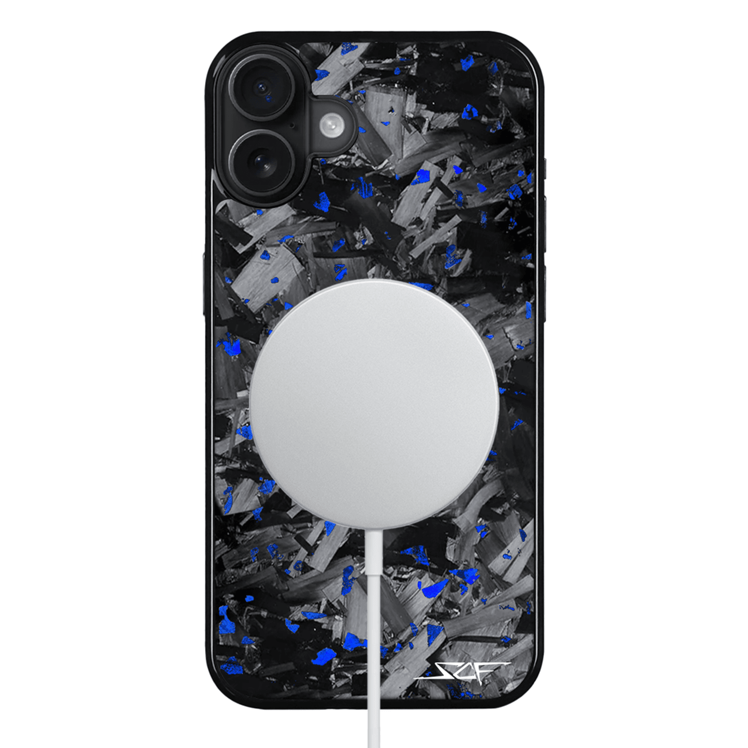 iPhone | Blue Flake Real Forged Chunk Carbon Fiber Phone Case | CLASSIC Series
