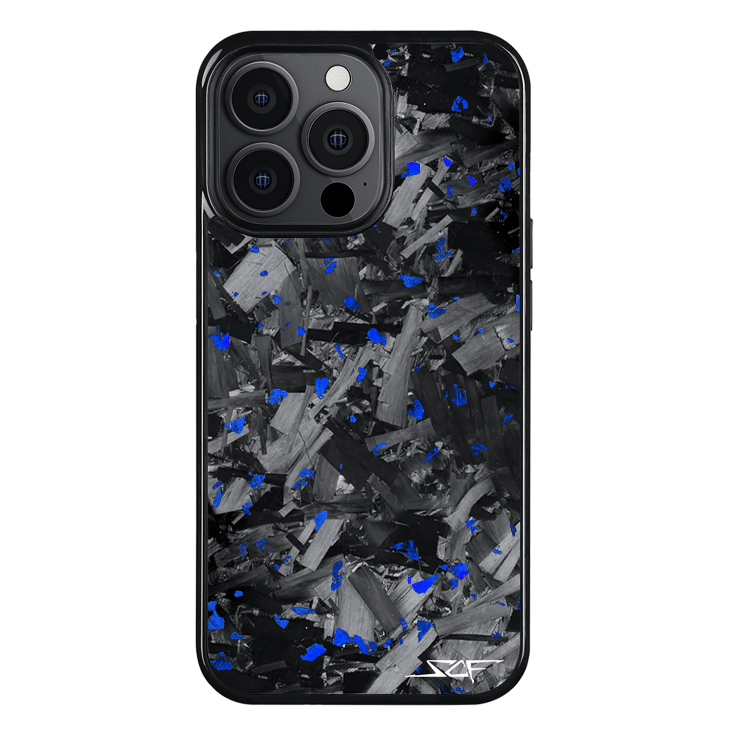 iPhone | Blue Flake Real Forged Chunk Carbon Fiber Phone Case | CLASSIC Series
