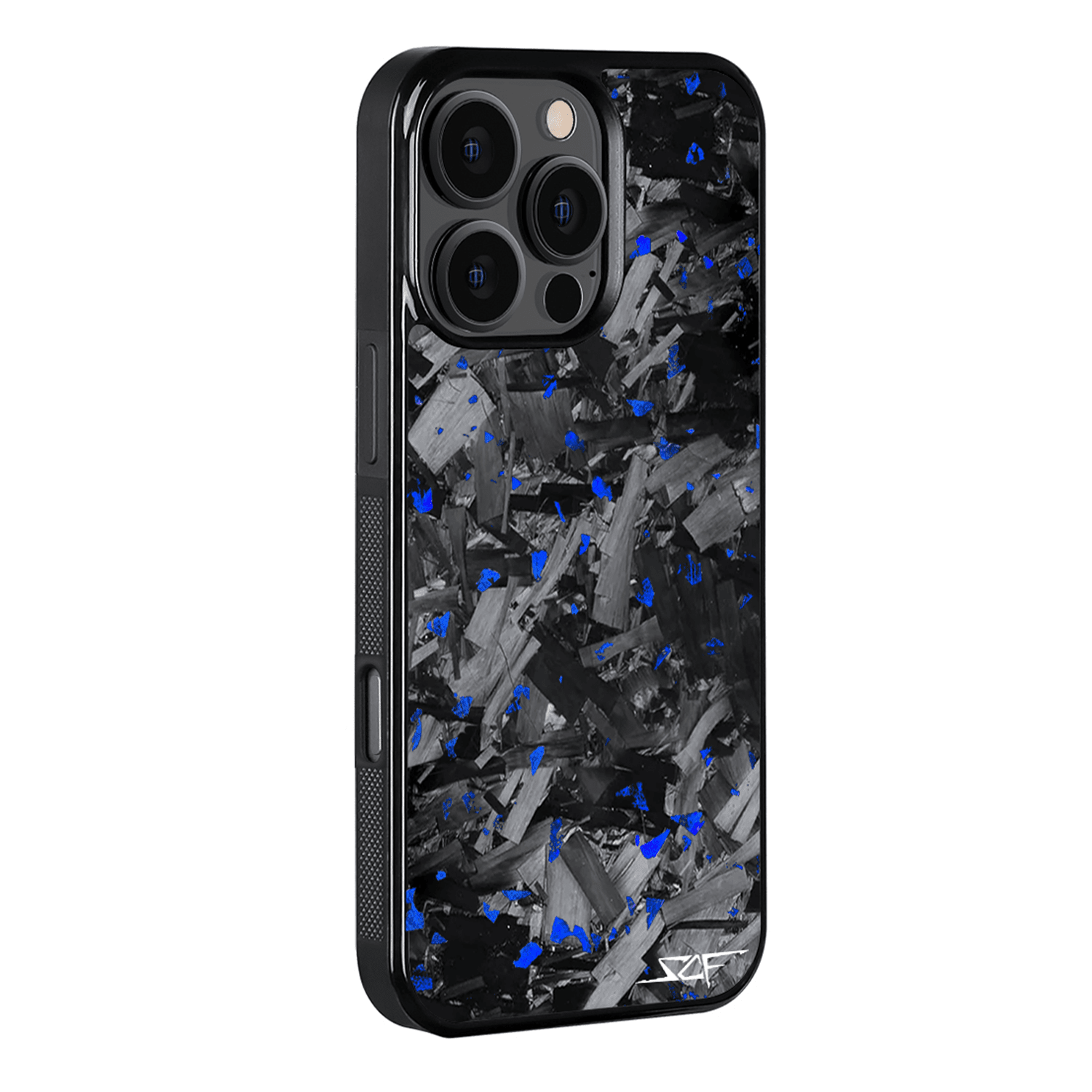 iPhone | Blue Flake Real Forged Chunk Carbon Fiber Phone Case | CLASSIC Series