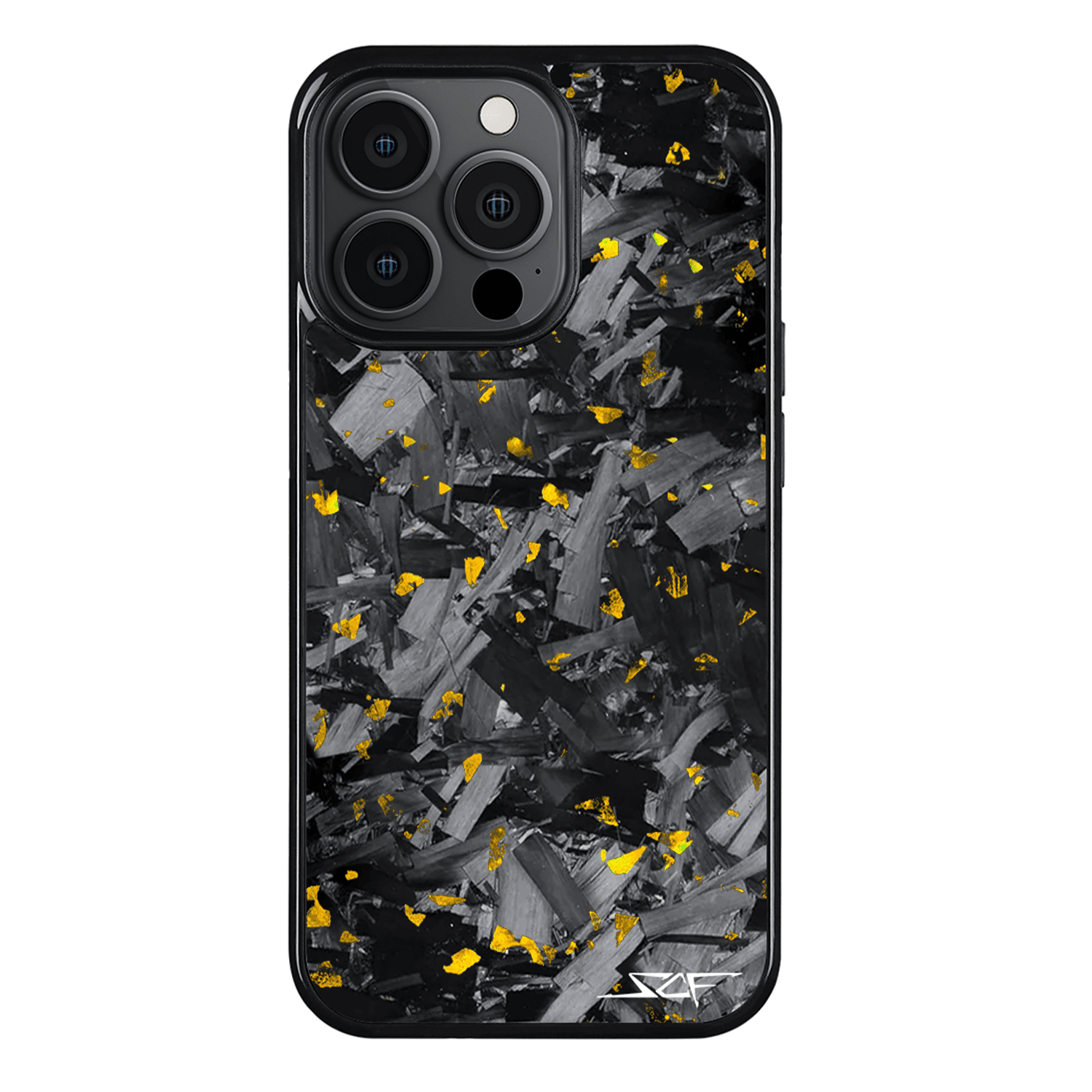 iPhone | Gold Flake Real Forged Chunk Carbon Fiber Phone Case | CLASSIC Series