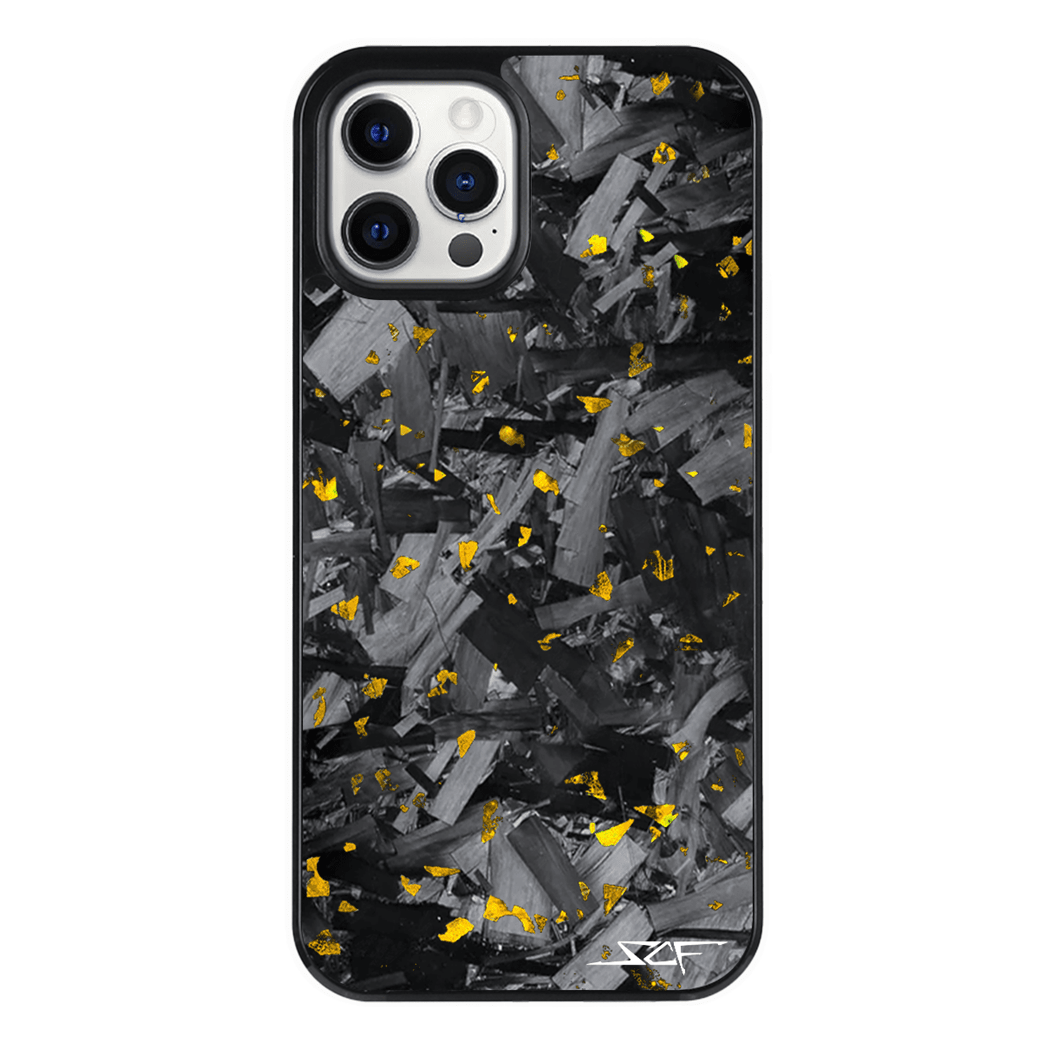iPhone | Gold Flake Real Forged Chunk Carbon Fiber Phone Case | CLASSIC Series