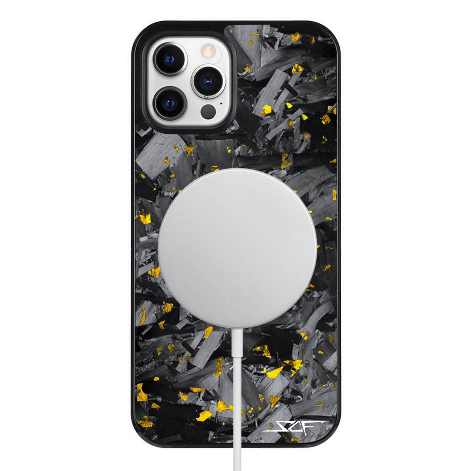 iPhone | Gold Flake Real Forged Chunk Carbon Fiber Phone Case | CLASSIC Series