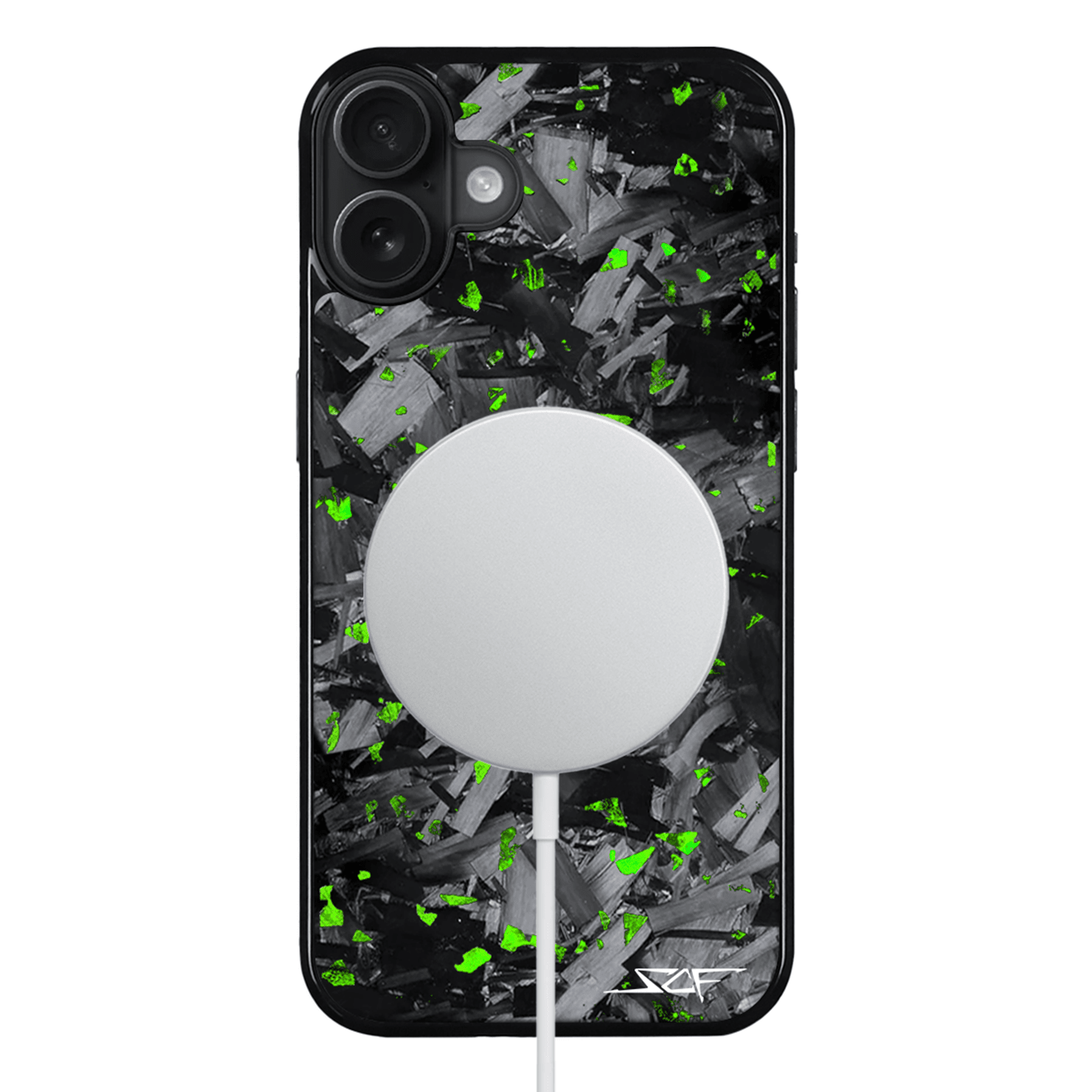 iPhone | Green Flake Real Forged Chunk Carbon Fiber Phone Case | CLASSIC Series