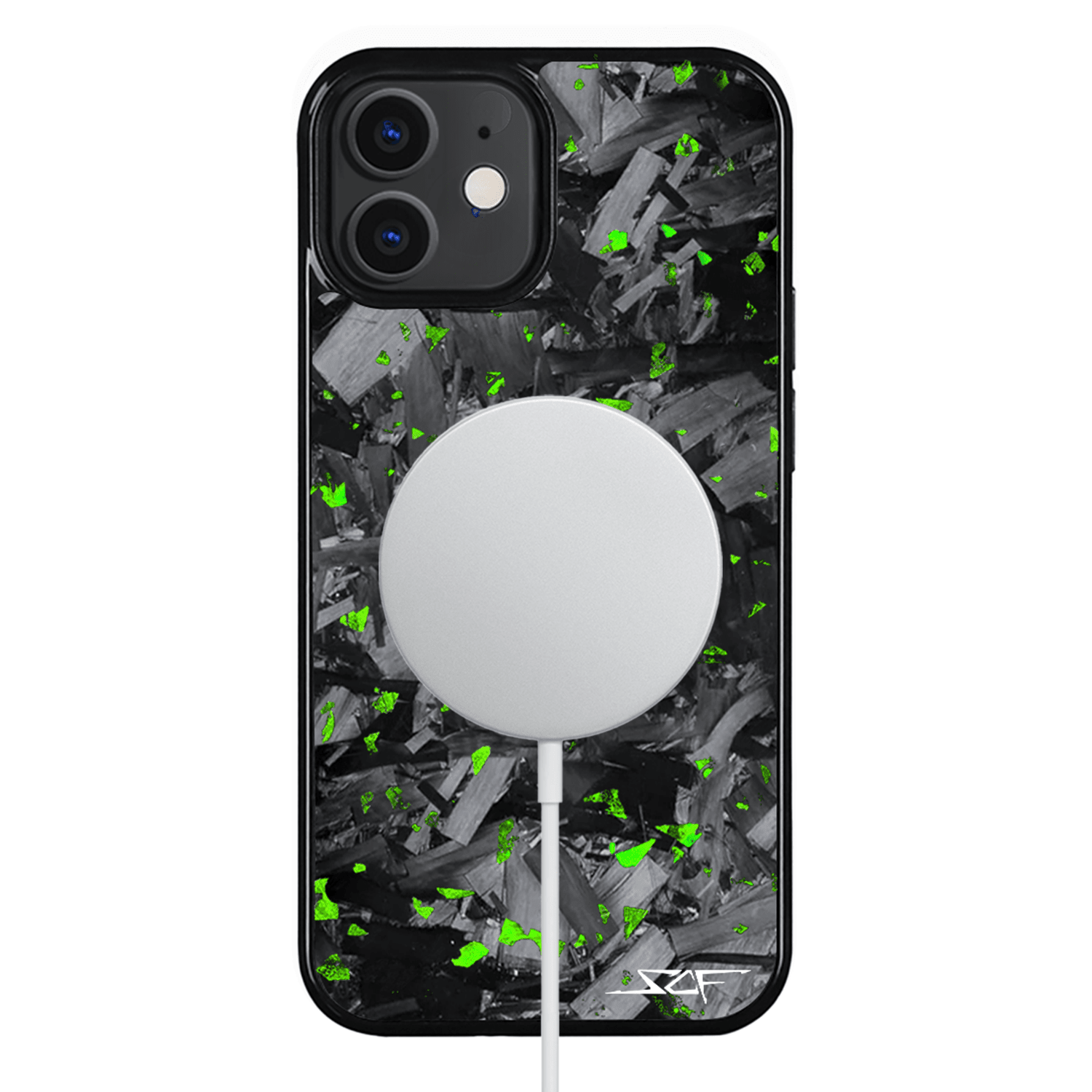iPhone | Green Flake Real Forged Chunk Carbon Fiber Phone Case | CLASSIC Series