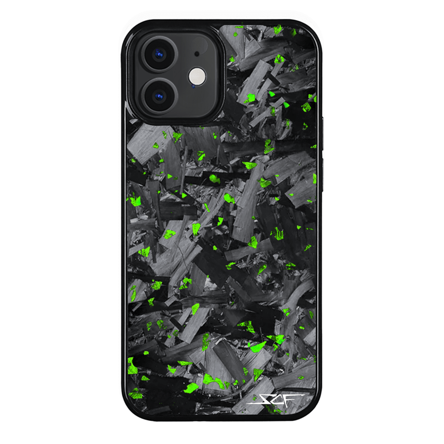 iPhone | Green Flake Real Forged Chunk Carbon Fiber Phone Case | CLASSIC Series
