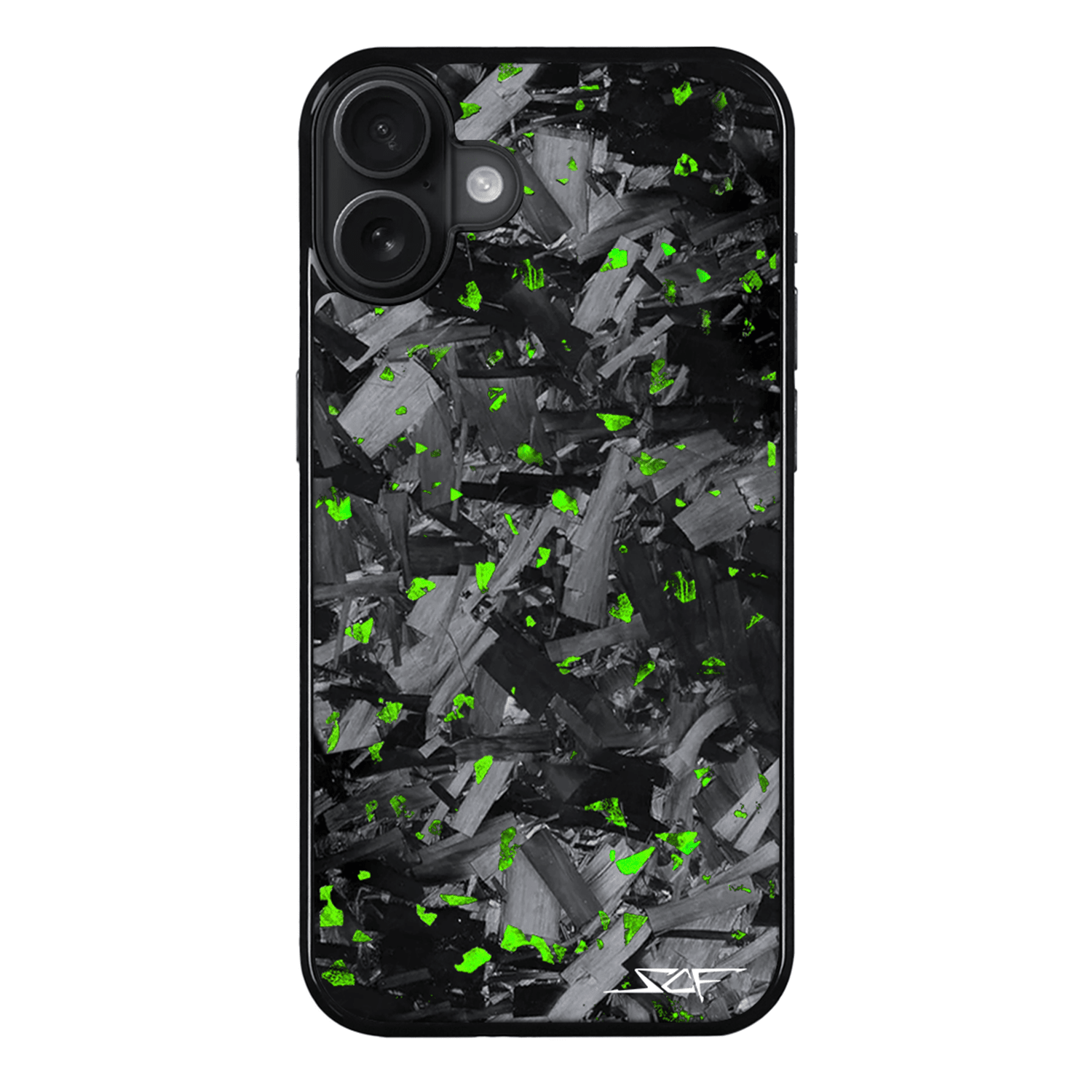 iPhone | Green Flake Real Forged Chunk Carbon Fiber Phone Case | CLASSIC Series