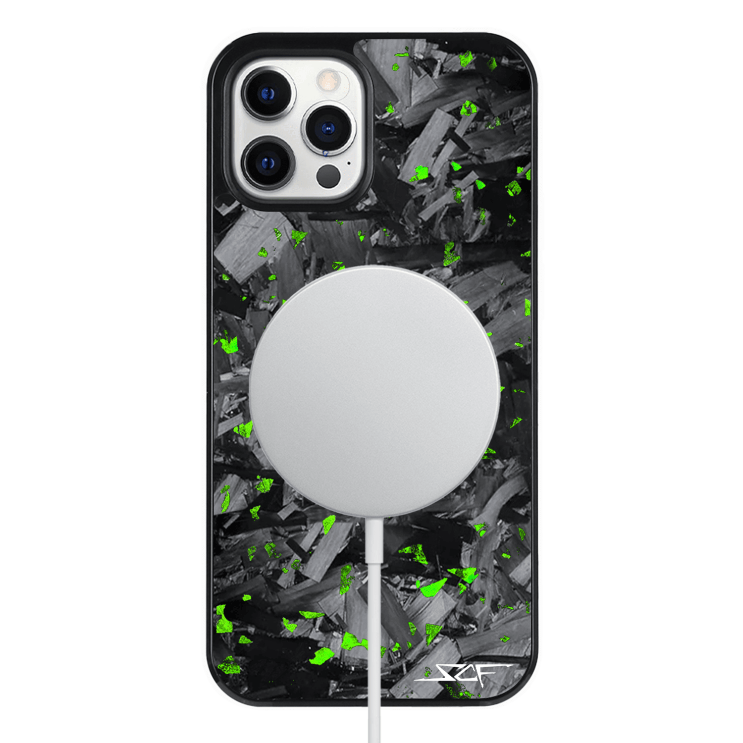 iPhone | Green Flake Real Forged Chunk Carbon Fiber Phone Case | CLASSIC Series