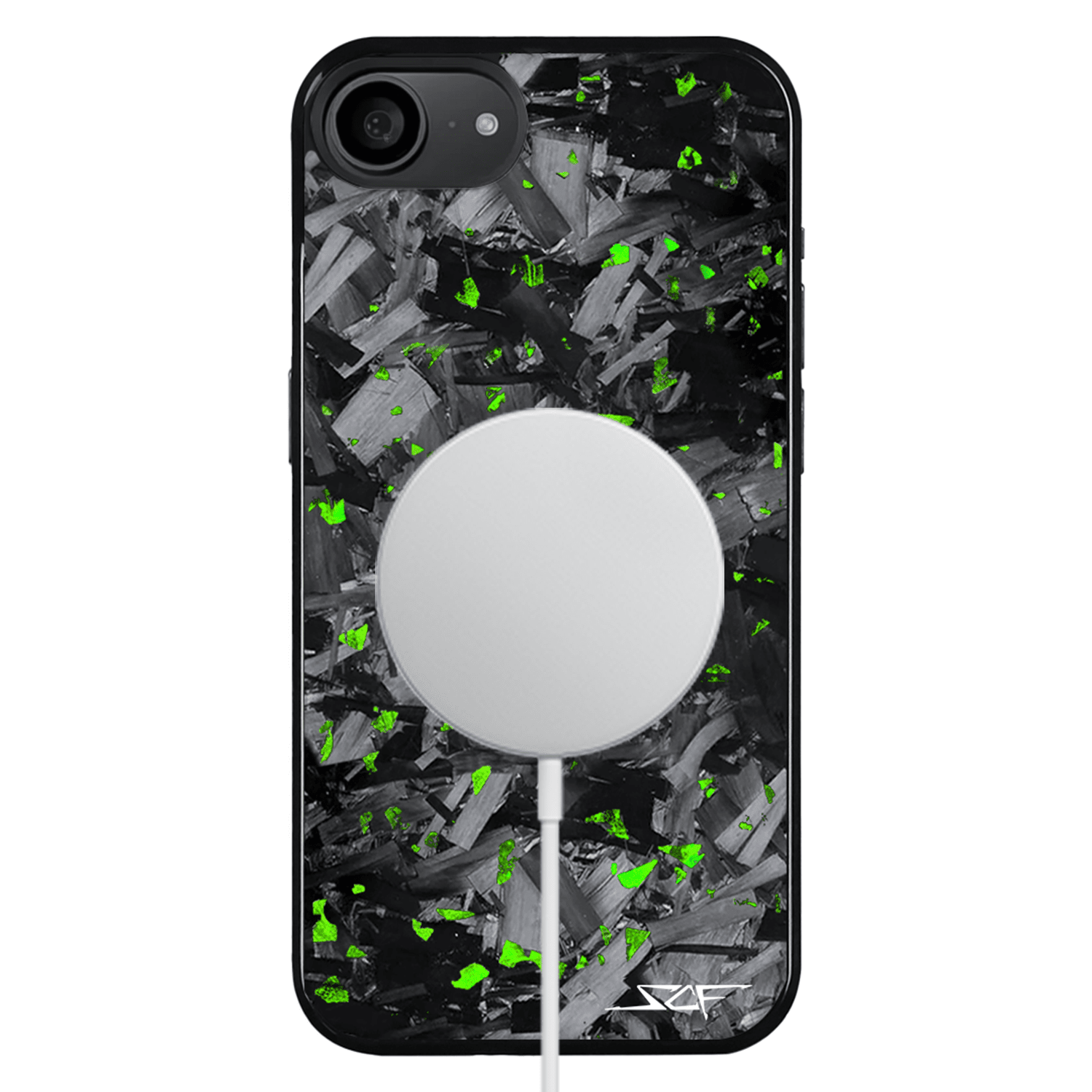 iPhone | Green Flake Real Forged Chunk Carbon Fiber Phone Case | CLASSIC Series