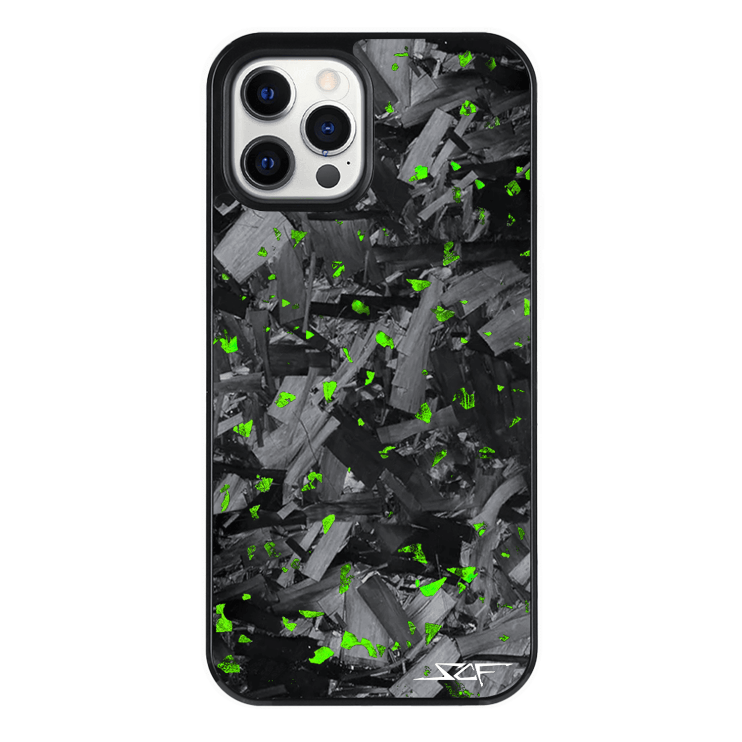 iPhone | Green Flake Real Forged Chunk Carbon Fiber Phone Case | CLASSIC Series