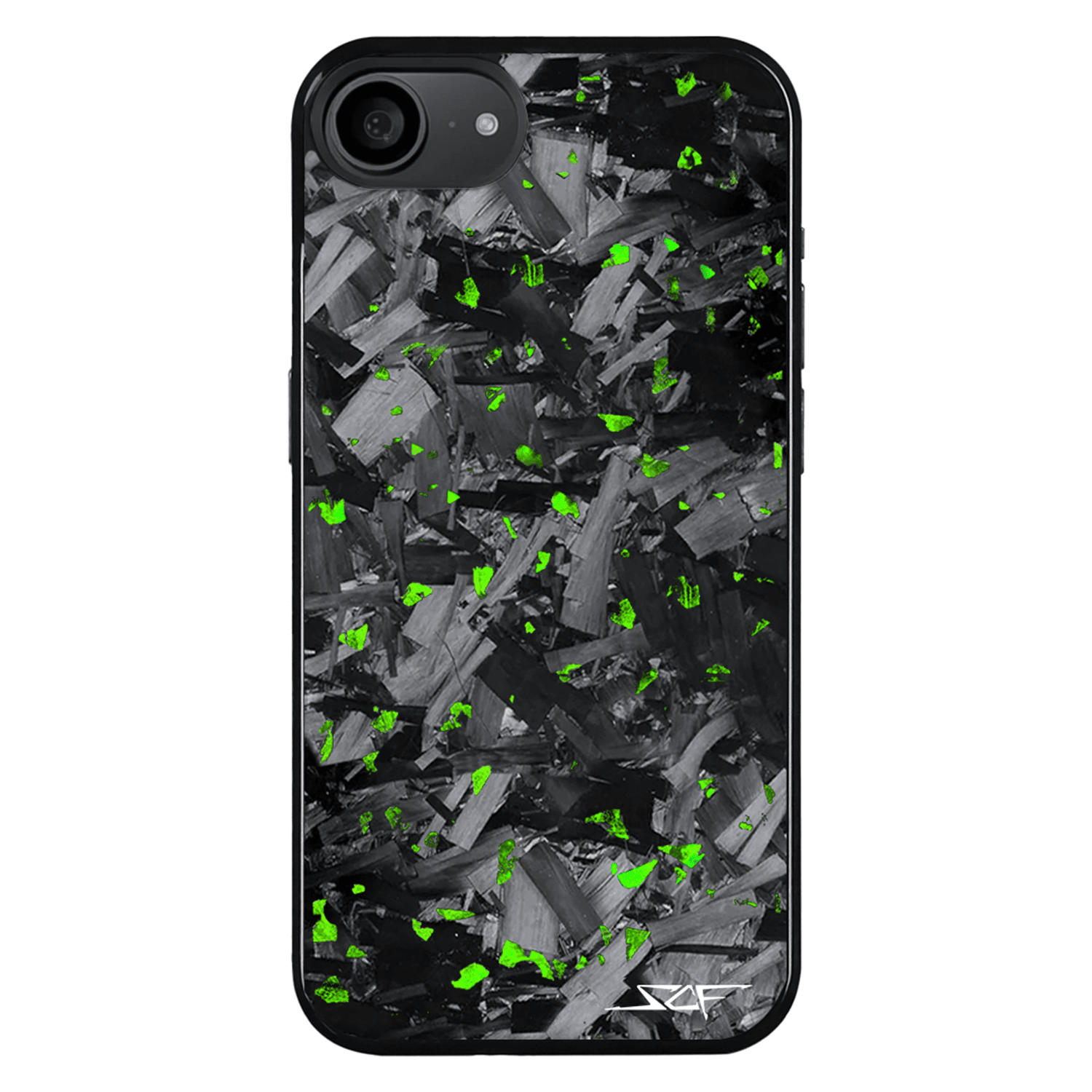 iPhone | Green Flake Real Forged Chunk Carbon Fiber Phone Case | CLASSIC Series