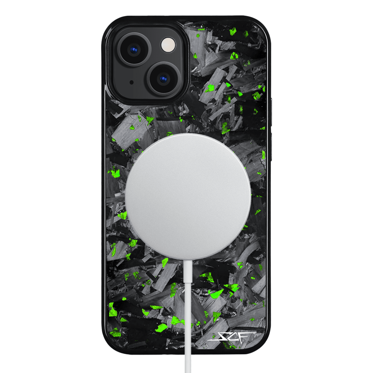 iPhone | Green Flake Real Forged Chunk Carbon Fiber Phone Case | CLASSIC Series