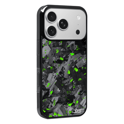 iPhone | Green Flake Real Forged Chunk Carbon Fiber Phone Case | CLASSIC Series