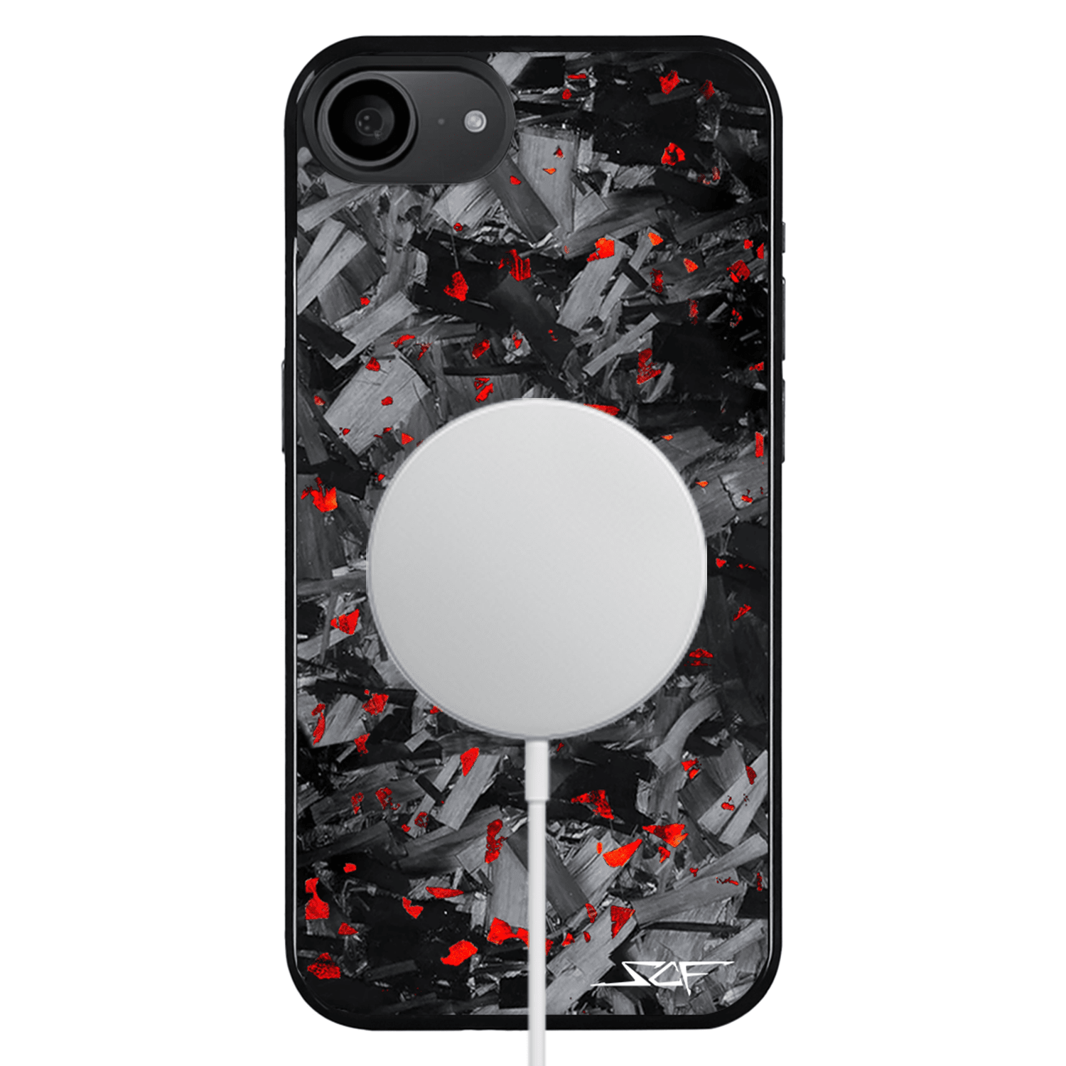 iPhone | Red Flake Real Forged Chunk Carbon Fiber Phone Case | CLASSIC Series