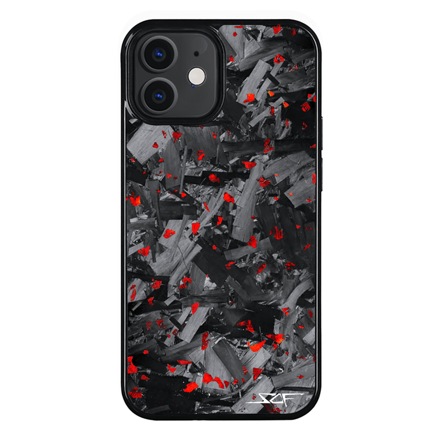 iPhone | Red Flake Real Forged Chunk Carbon Fiber Phone Case | CLASSIC Series