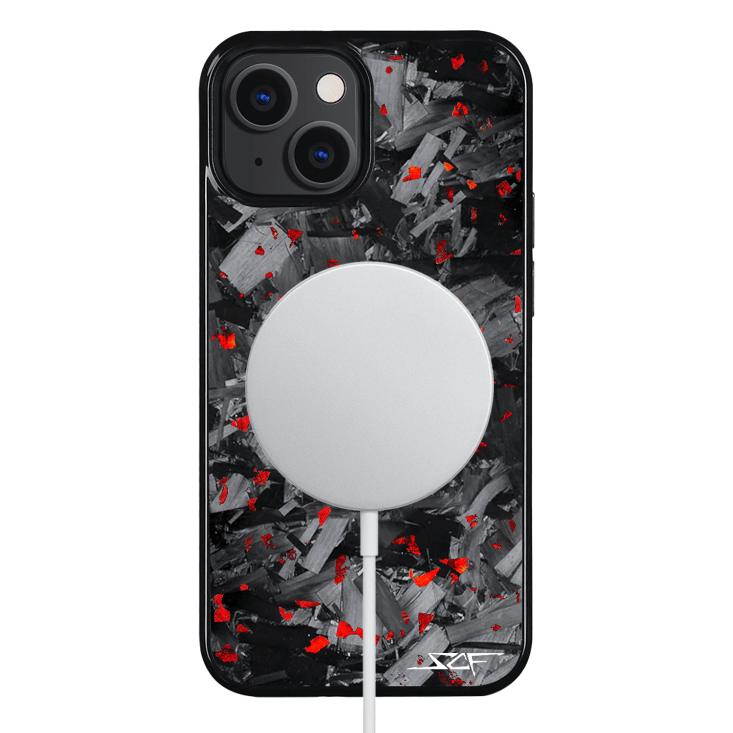 iPhone | Red Flake Real Forged Chunk Carbon Fiber Phone Case | CLASSIC Series