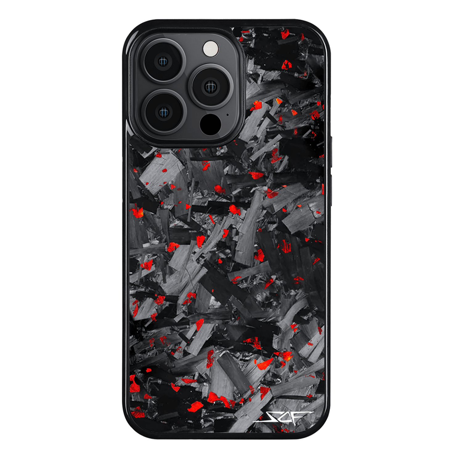 iPhone | Red Flake Real Forged Chunk Carbon Fiber Phone Case | CLASSIC Series