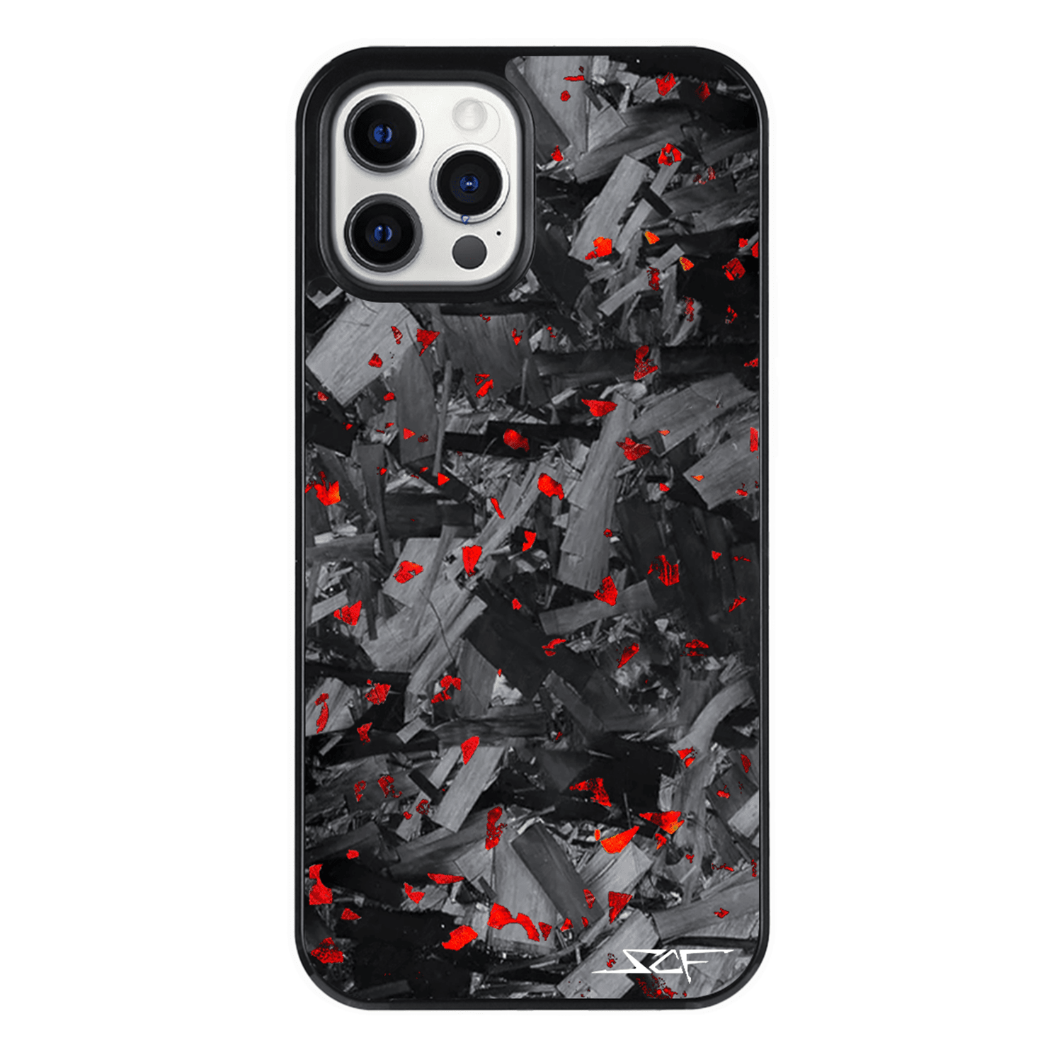 iPhone | Red Flake Real Forged Chunk Carbon Fiber Phone Case | CLASSIC Series