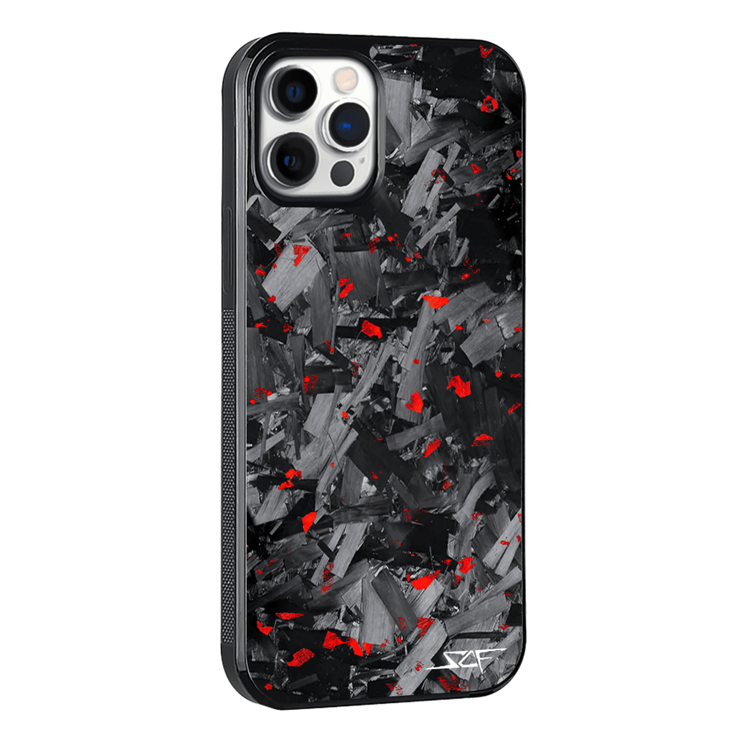 iPhone | Red Flake Real Forged Chunk Carbon Fiber Phone Case | CLASSIC Series
