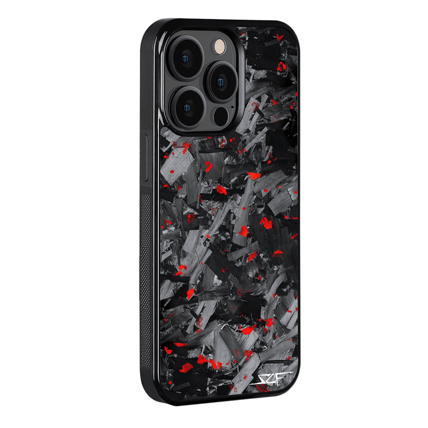 iPhone | Red Flake Real Forged Chunk Carbon Fiber Phone Case | CLASSIC Series