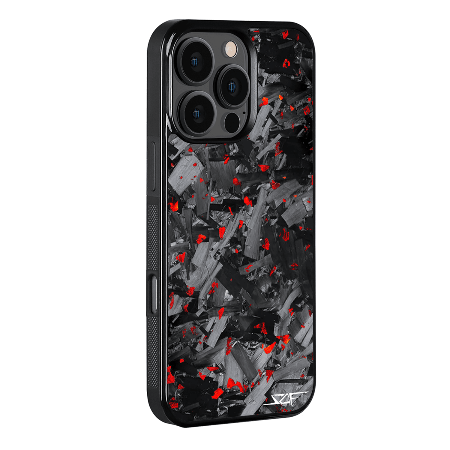 iPhone | Red Flake Real Forged Chunk Carbon Fiber Phone Case | CLASSIC Series