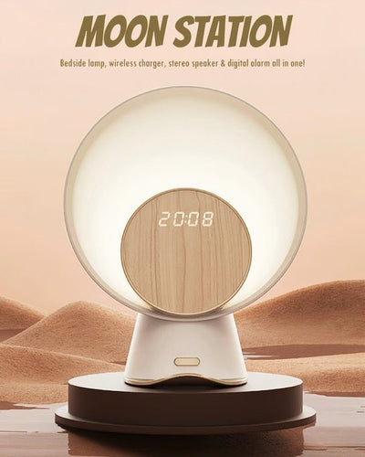 Moon Station: Bedside Lamp, Wireless Charger, Stereo Speaker All In One - Moon Station - INSPECIAL HOME